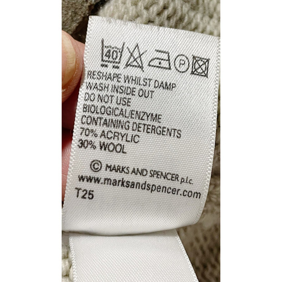 Marks & Spencer Collezione Cardigan Wool Suede Leather Cardigan Jacket XL - Picture 6 of 7